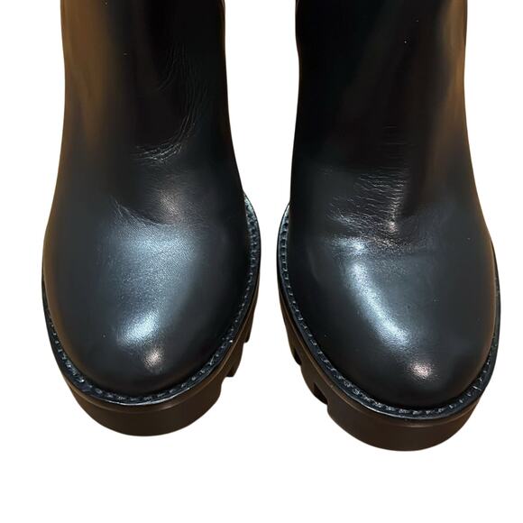 Antonio Melani Pascal Leather Gore Detailed Lug Sole Platform Booties Size 9.5 - Picture 5 of 7